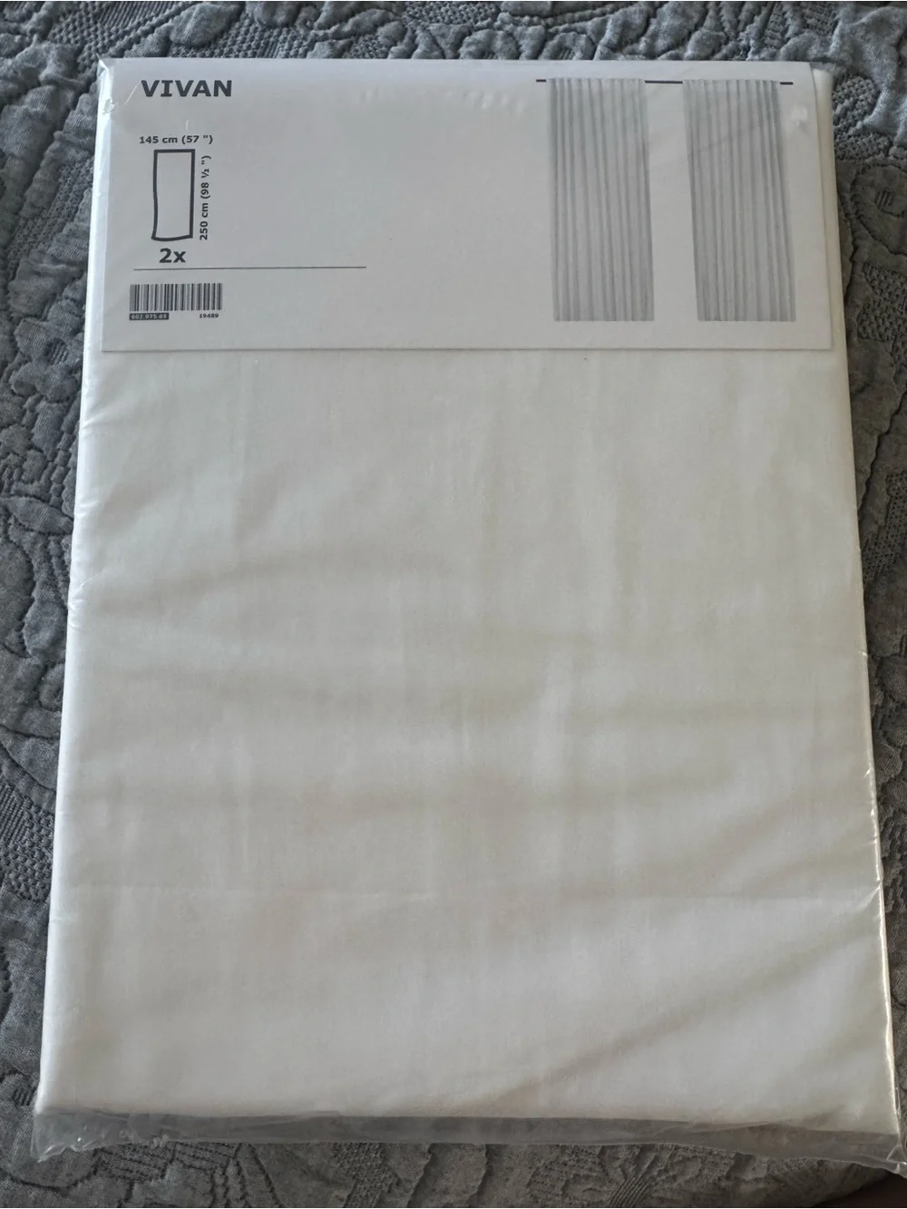 New IKEA Vivan White Pack of 2 Panels Curtains Semi-Sheer 1 Pair